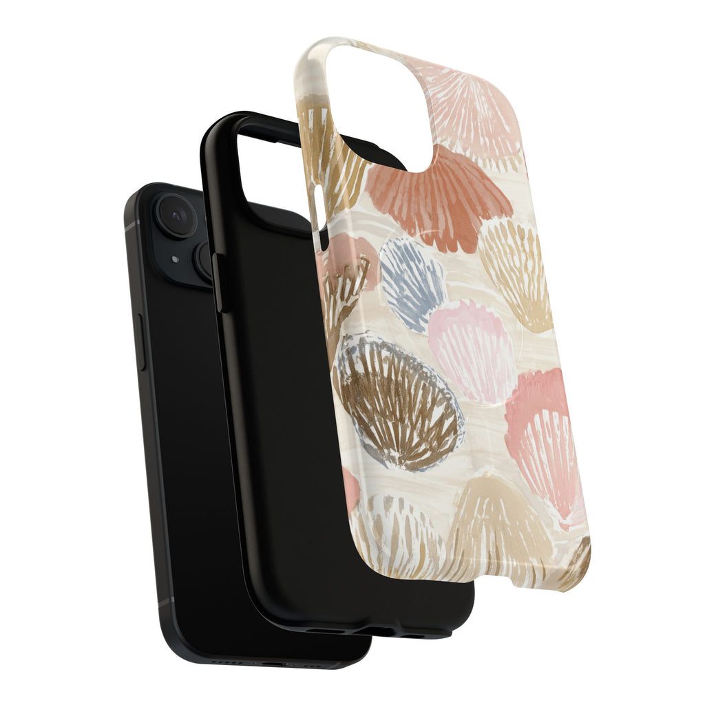 Seashell Watercolor Phone Case — Coastal Shell Art MagSafe Magnetic Cover