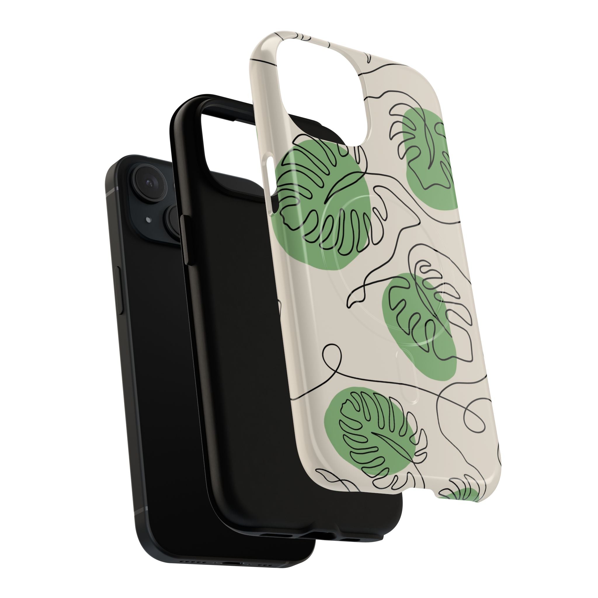 Monstera Line Art Phone Case – Tough Magnetic Protective Cover