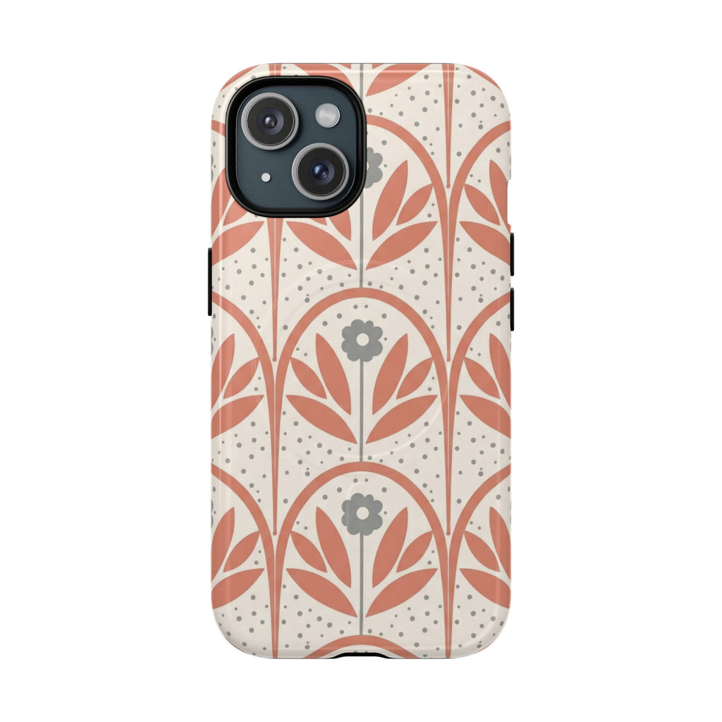 Floral Arch MagSafe Phone Case - Vintage terracotta bloom protective dual-layer cover