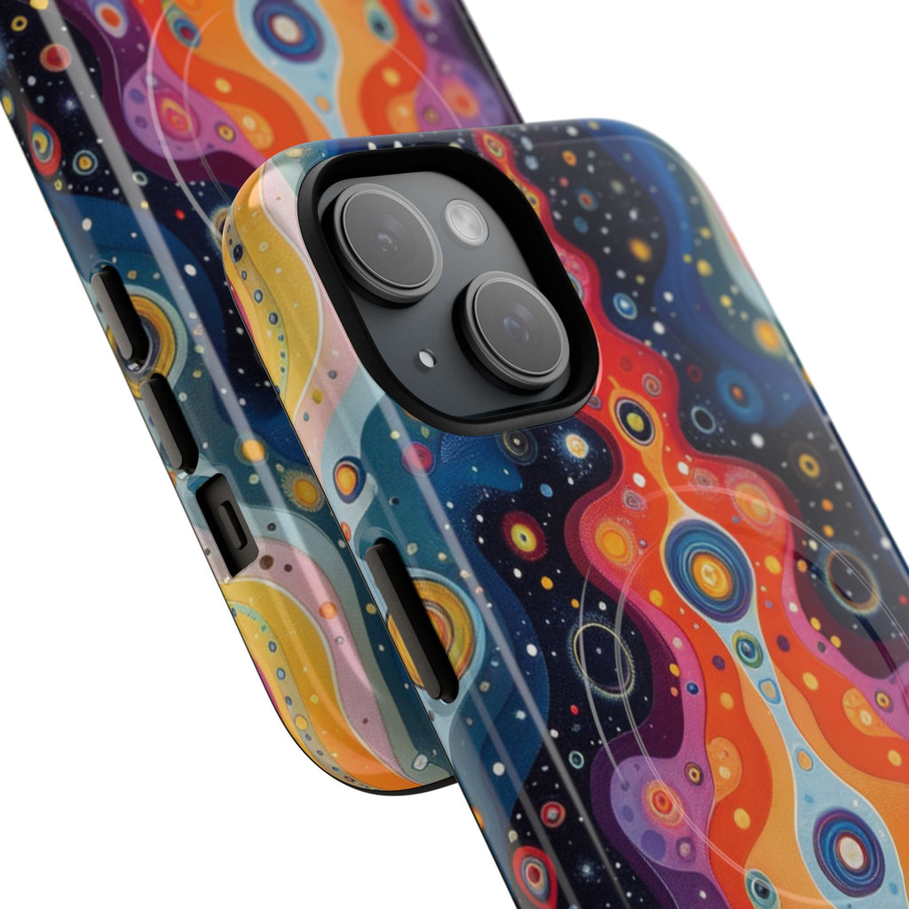 Psychedelic Cosmic Phone Case — Abstract Swirl Art MagSafe Magnetic Cover