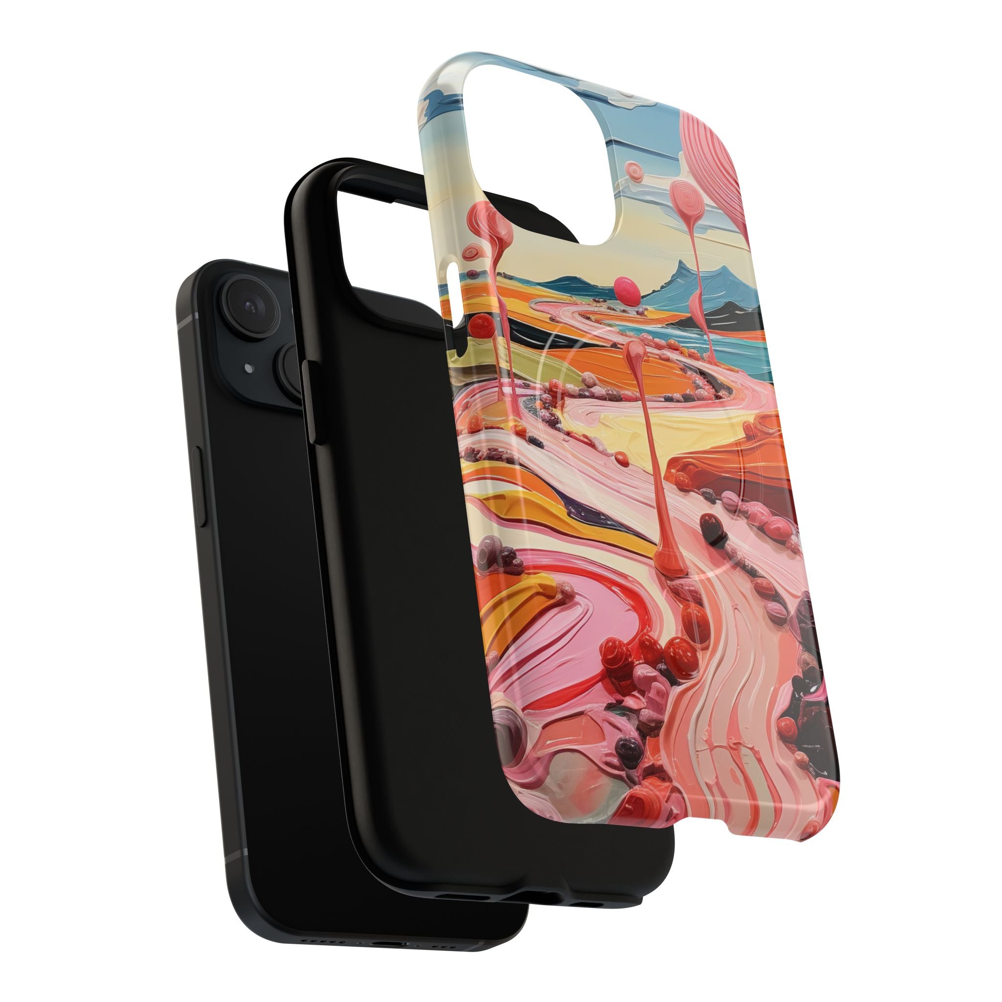 Abstract Candyland MagSafe iPhone case side view