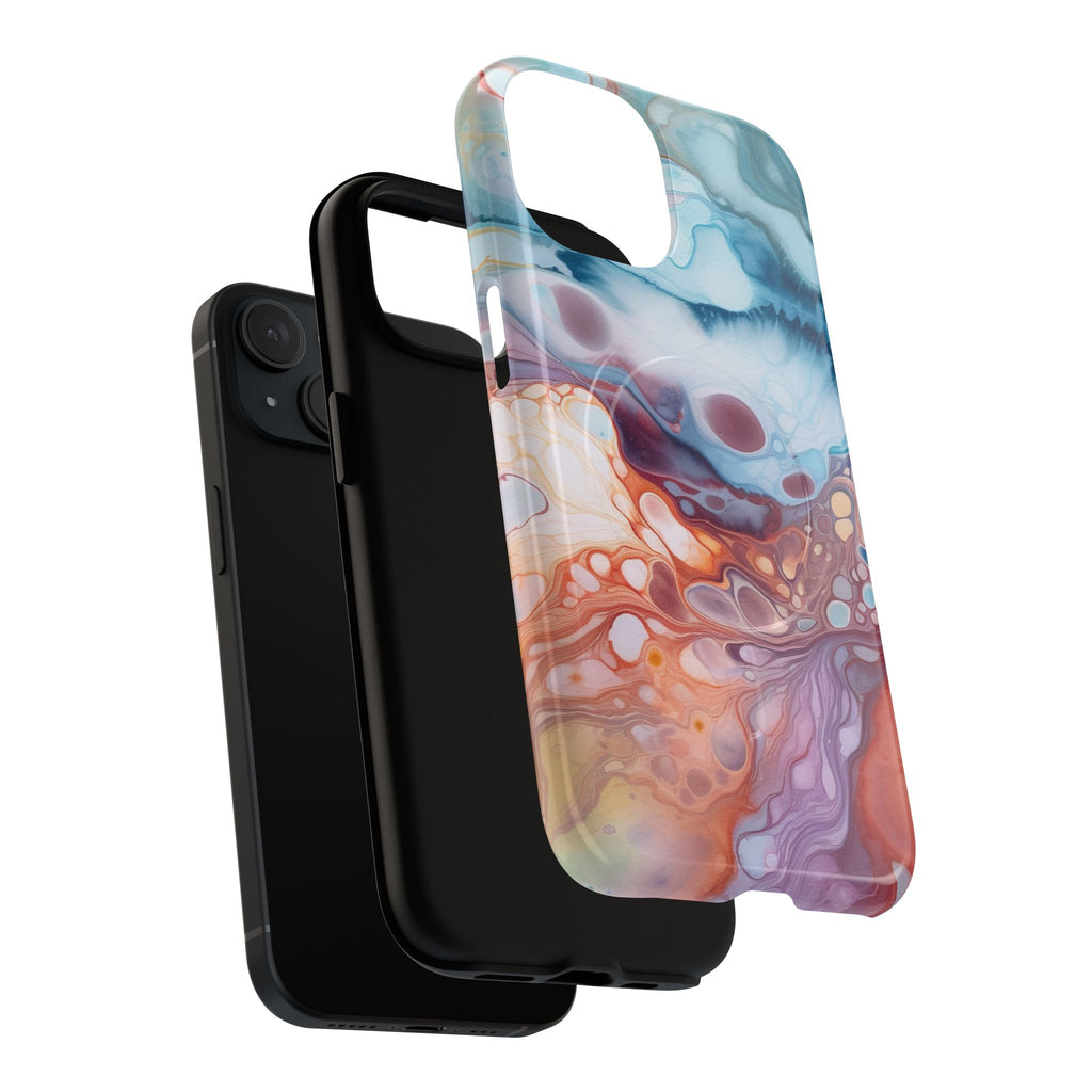 Marbled Abstract Phone Case — Fluid Resin Art MagSafe Magnetic Cover