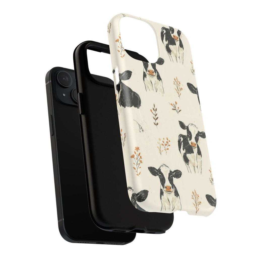 Cow Pattern Tough Magnetic Phone Case — Cute Farm Animal iPhone Cover