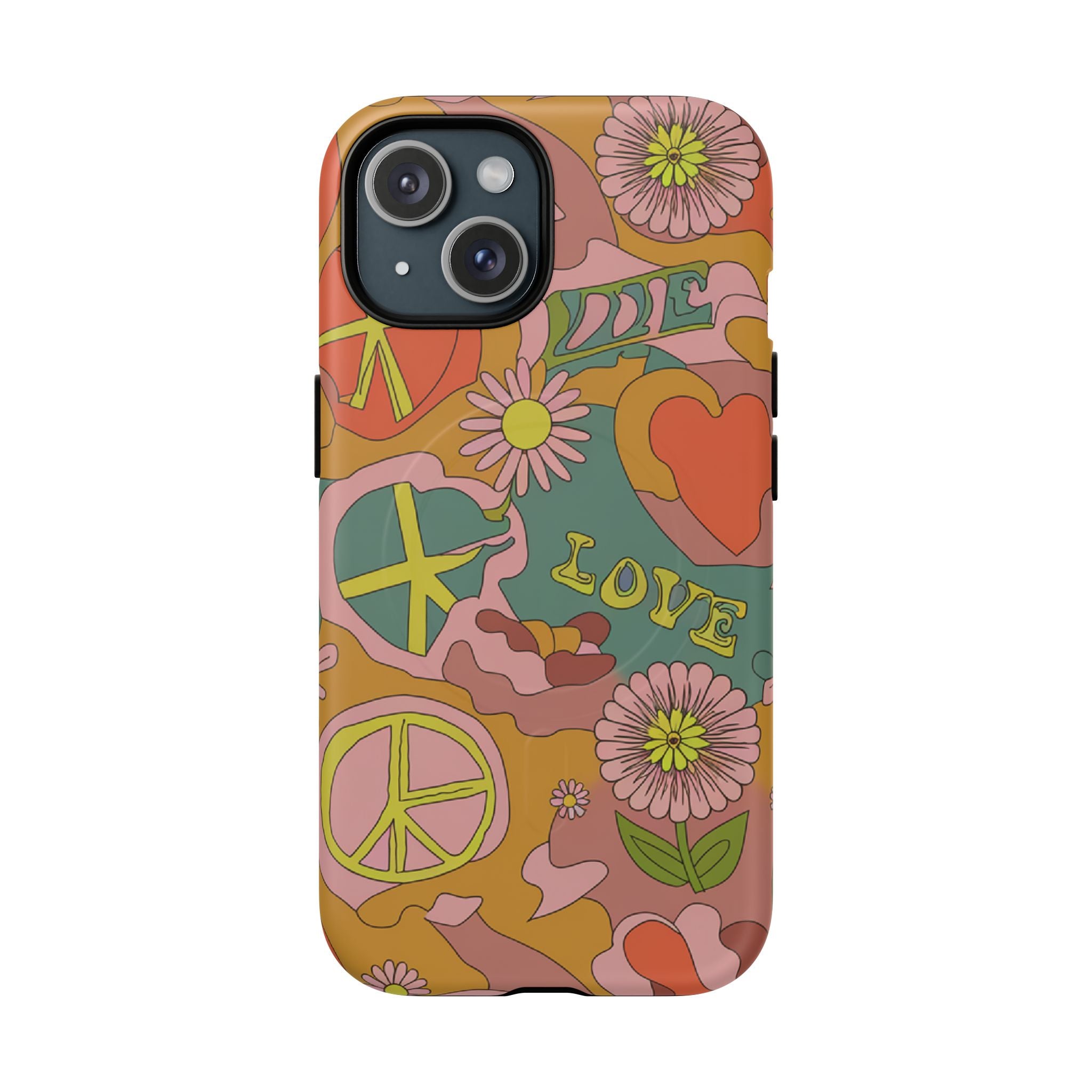 Retro Peace & Love Magnetic Phone Case