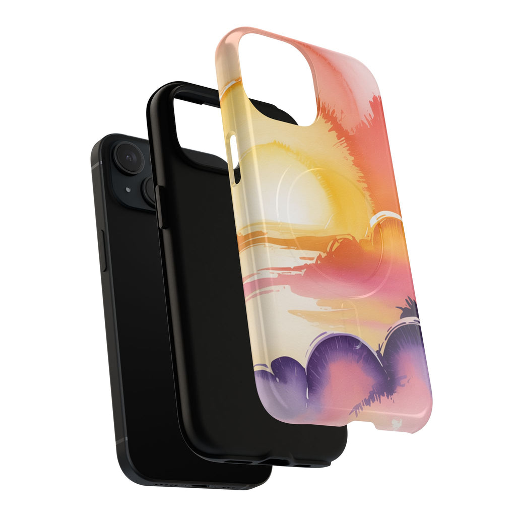 Sunset Beach Phone Case — Tough Magnetic Protective Case with Tropical Sunset Design