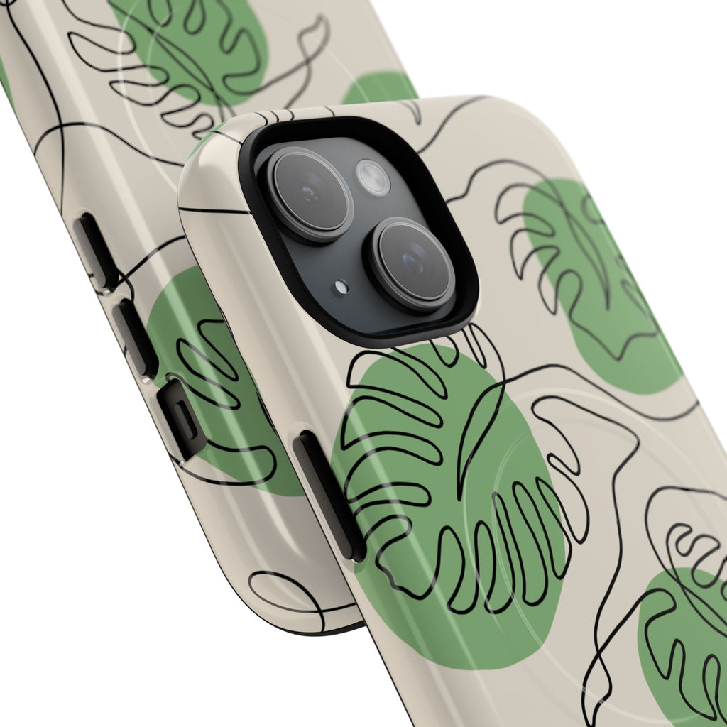 Monstera Line Art Phone Case – Tough Magnetic Protective Cover