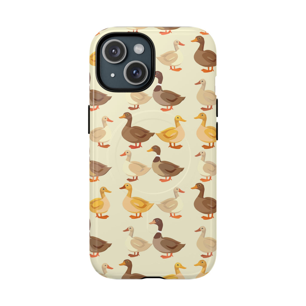 Tough MagSafe Phone Case with Cute Pastel Duck Pattern Design