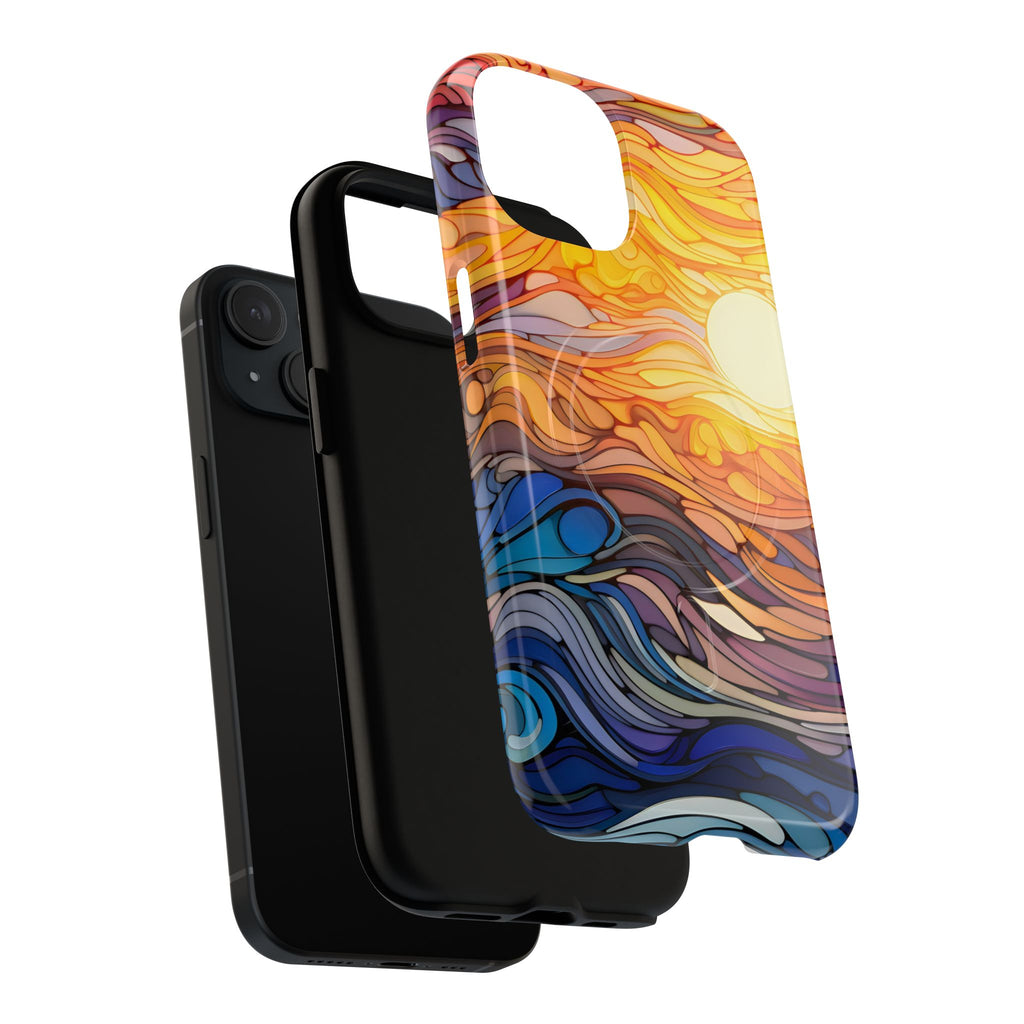 Sunset Waves MagSafe iPhone case side view