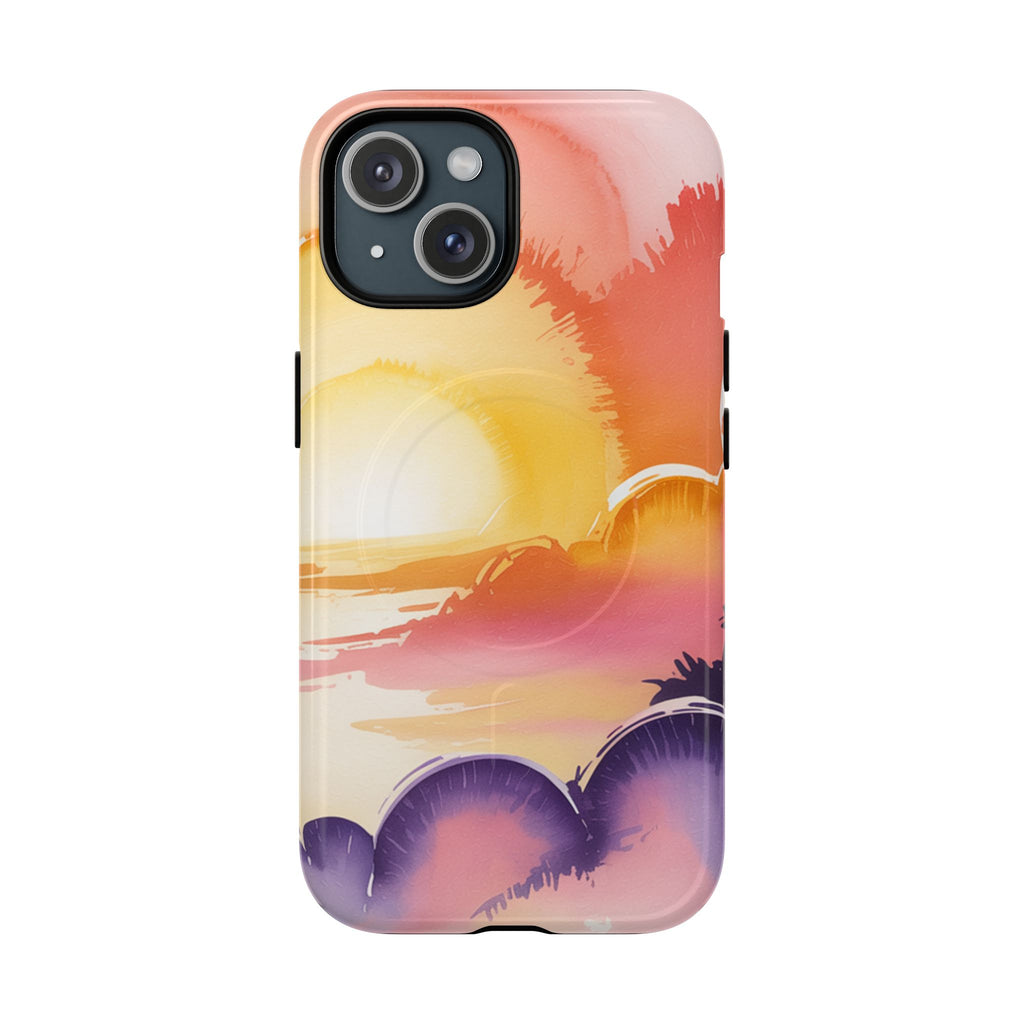 Sunset Beach Phone Case — Tough Magnetic Protective Case with Tropical Sunset Design