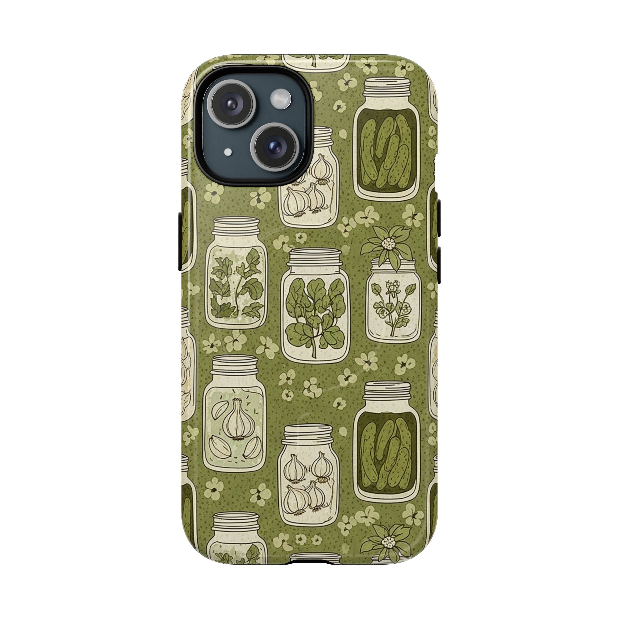 Mason Jar Pickle MagSafe Phone Case - Green Cottage Core iPhone Cover