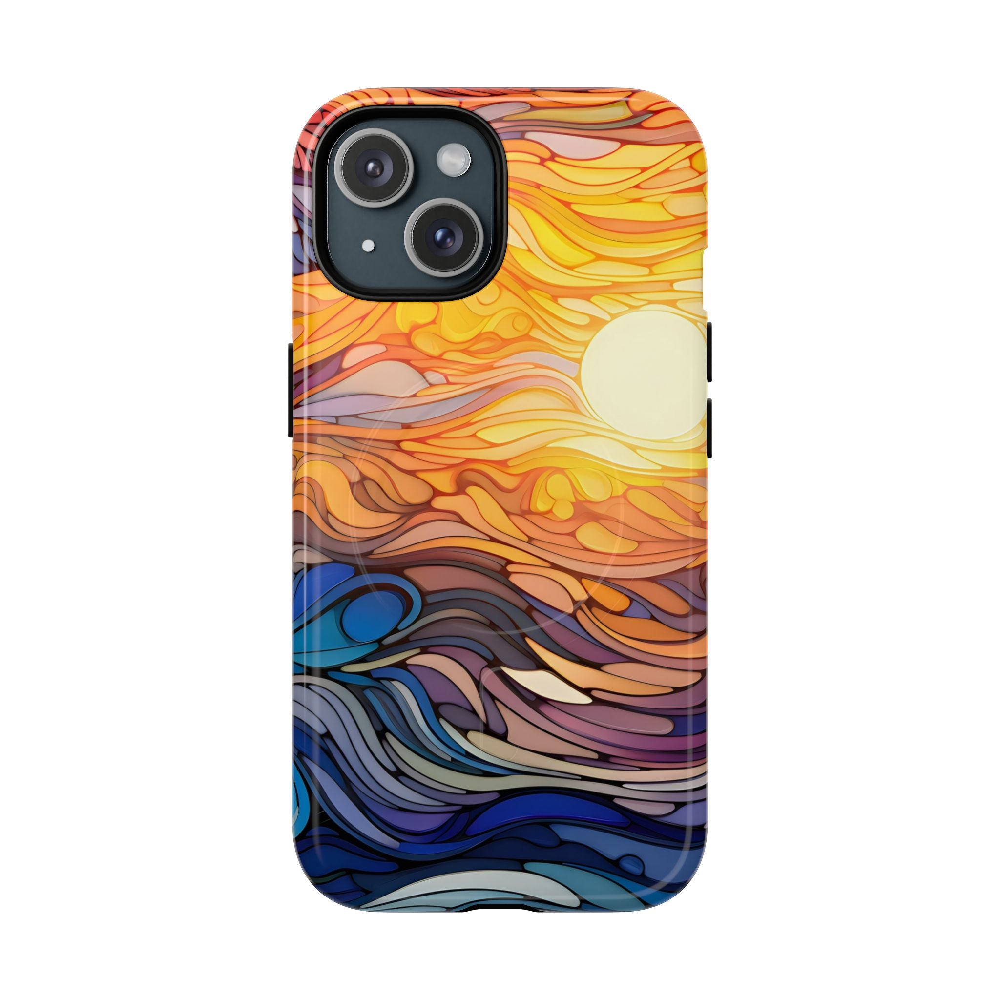 Sunset Waves abstract ocean phone case for iPhone