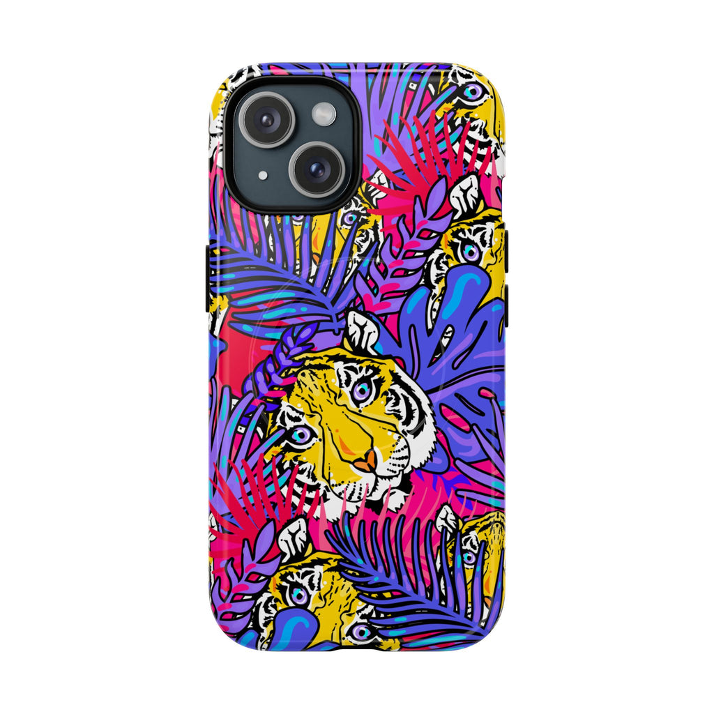 Tropical Tiger Phone Case — Bold Jungle Animal Print MagSafe Magnetic Cover