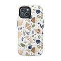 Sea Shell Pattern Tough Magnetic Phone Case — Coastal Floral iPhone Cover