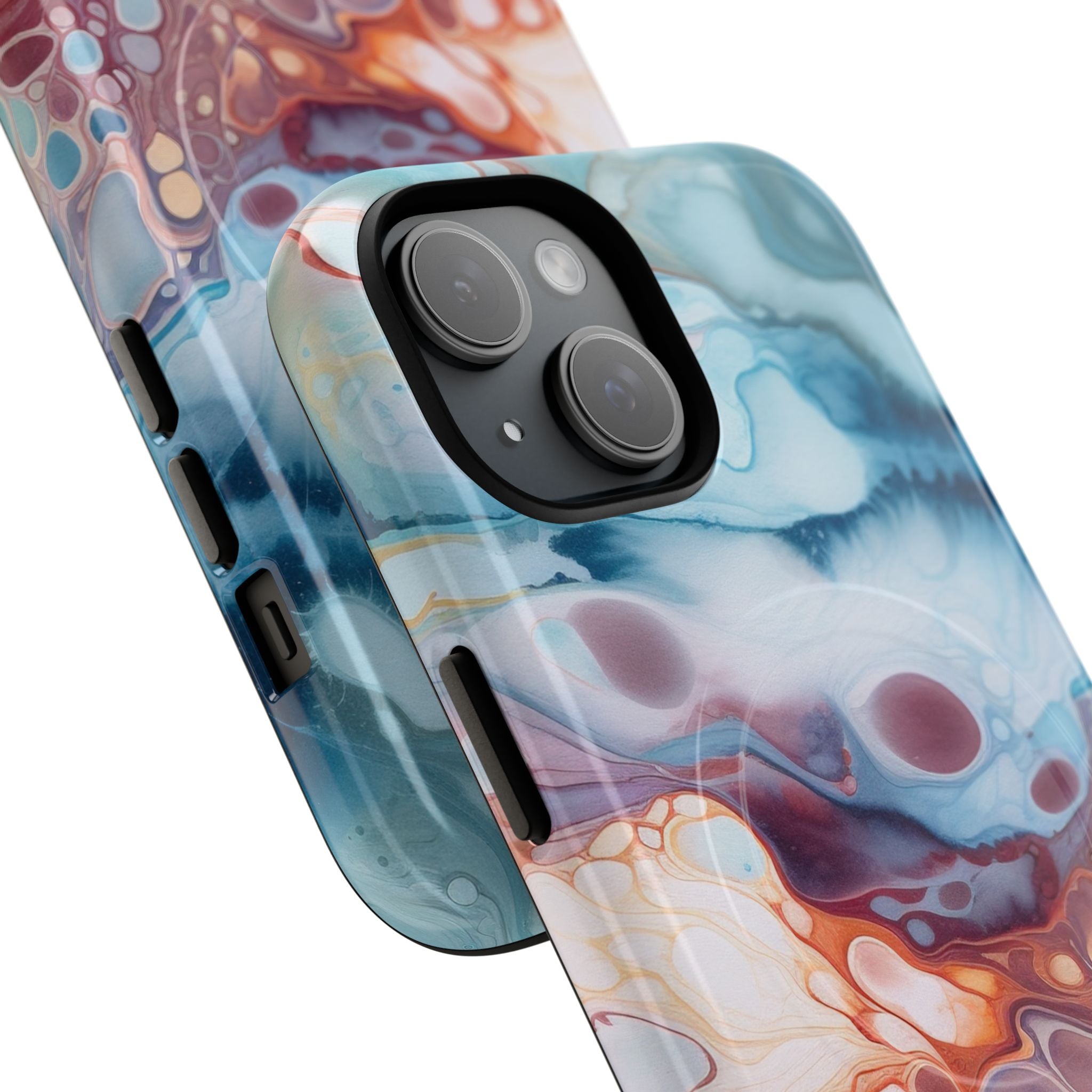 Marbled Abstract Phone Case — Fluid Resin Art MagSafe Magnetic Cover
