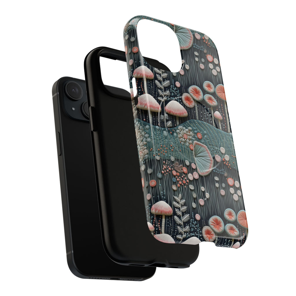 Mushroom Forest Phone Case — Botanical Fungi Fern MagSafe Magnetic Cover