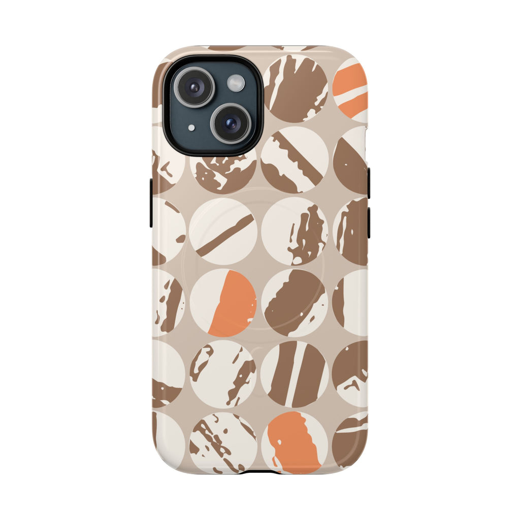 Abstract Neutral MagSafe Phone Case | Beige Terracotta Protective Cover