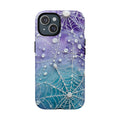 Waterdrop Spiderweb phone case in purple and blue for iPhone