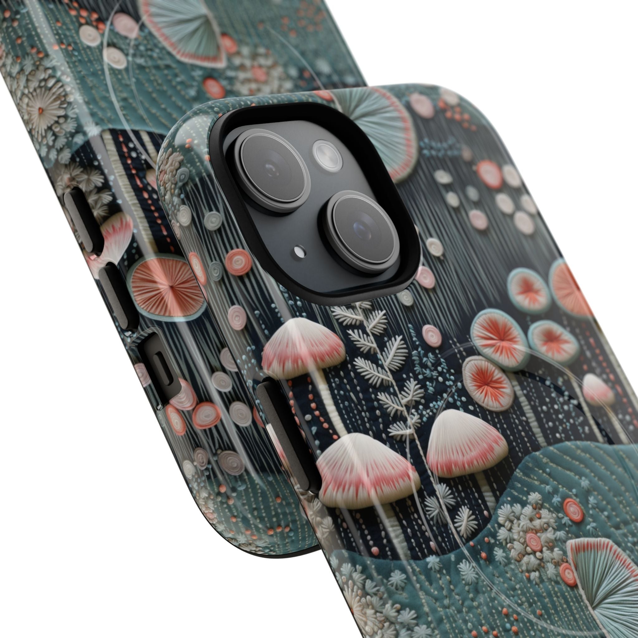 Mushroom Forest Phone Case — Botanical Fungi Fern MagSafe Magnetic Cover