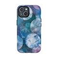 Blue Crystal Bokeh Phone Case — Abstract Teal Orb MagSafe Magnetic Cover