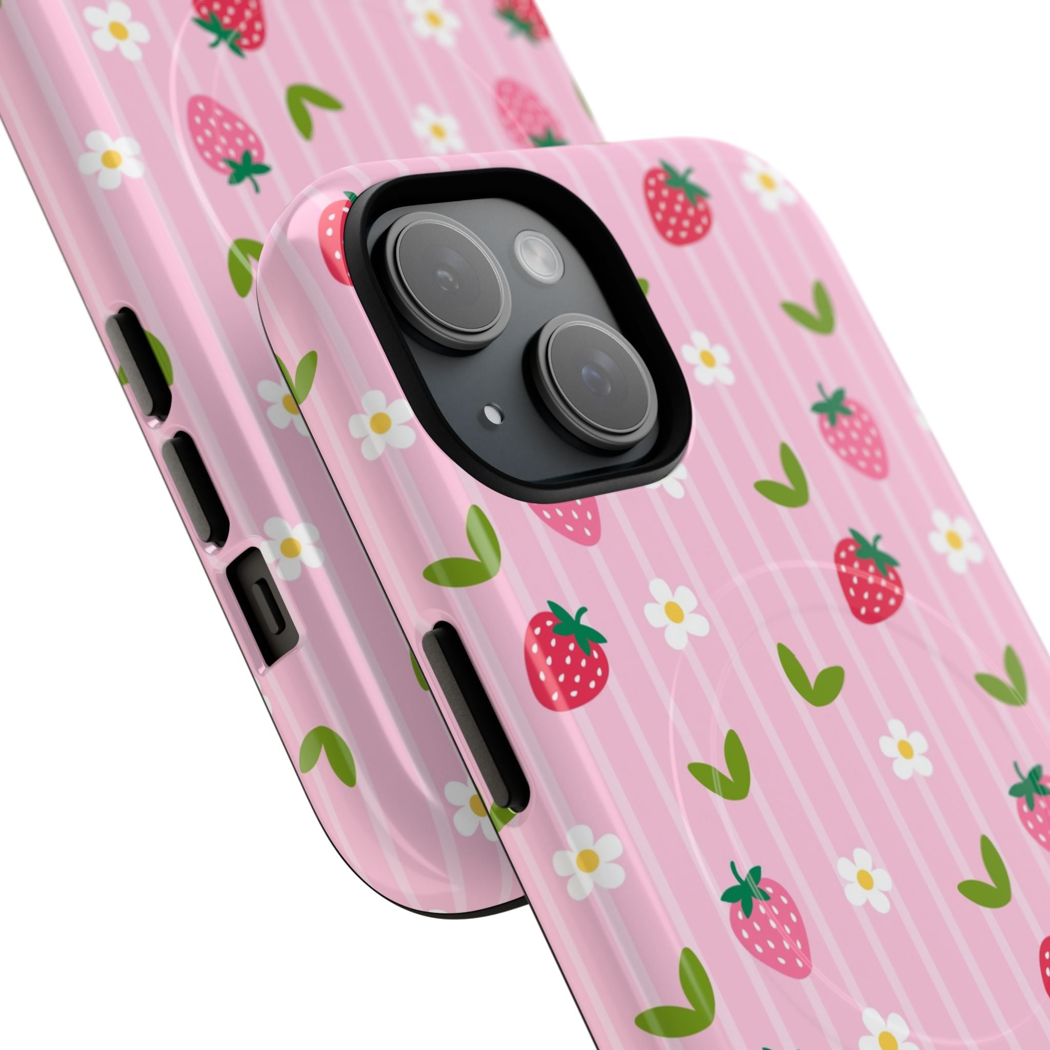 Strawberry Bloom MagSafe Phone Case | Pink Floral Protective Cover