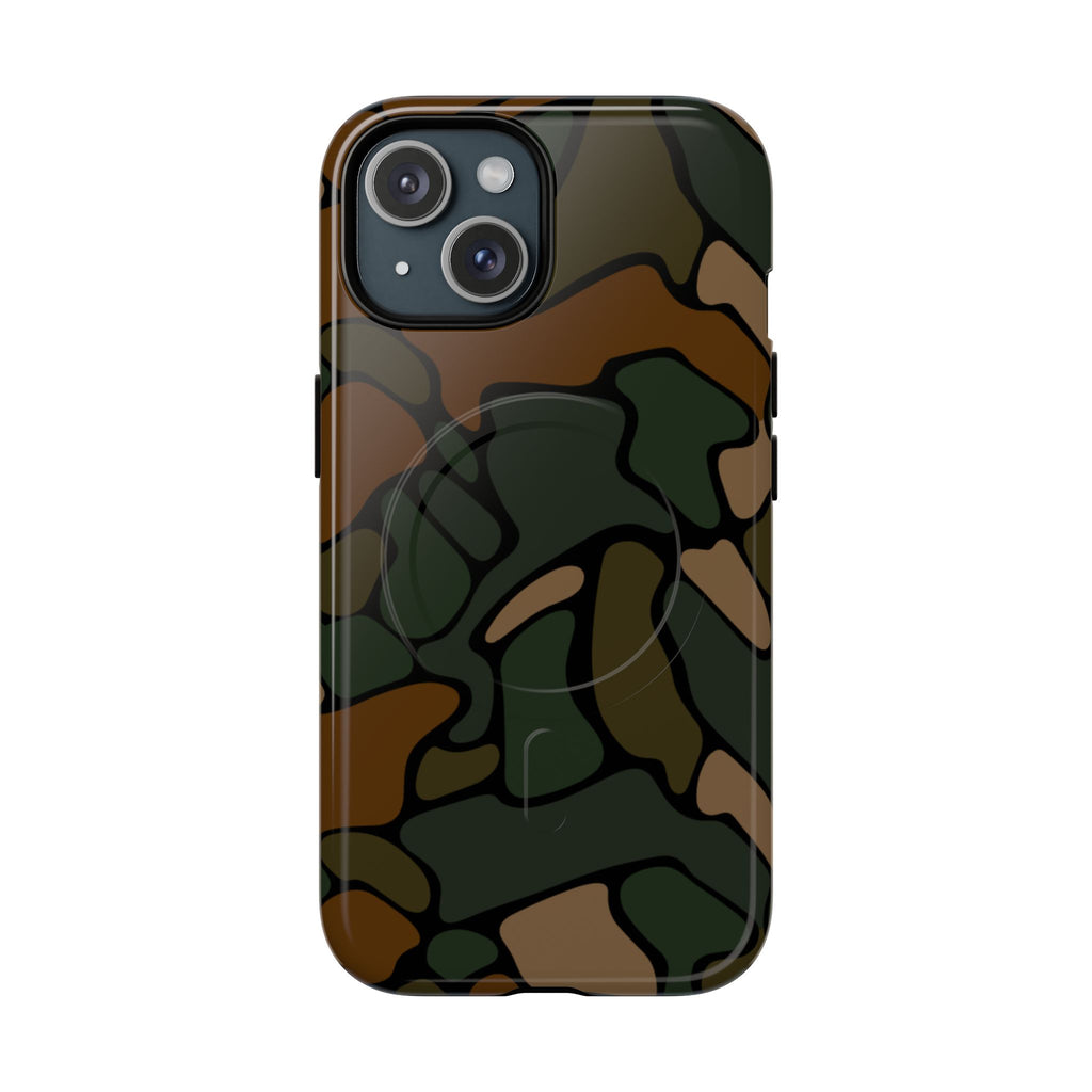  Military green camo MagSafe phone case on iPhone