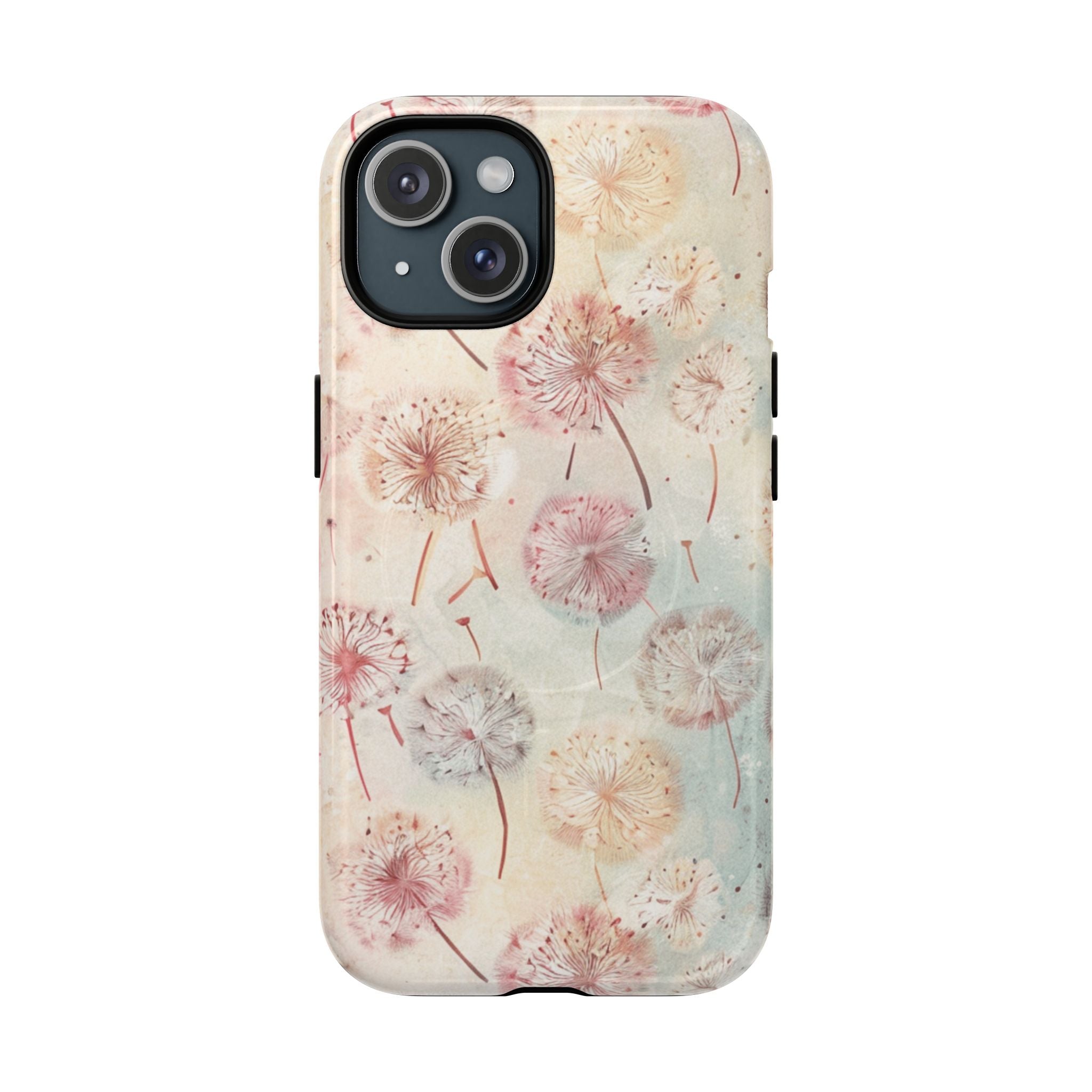 Dandelion Dream pastel floral phone case for iPhone