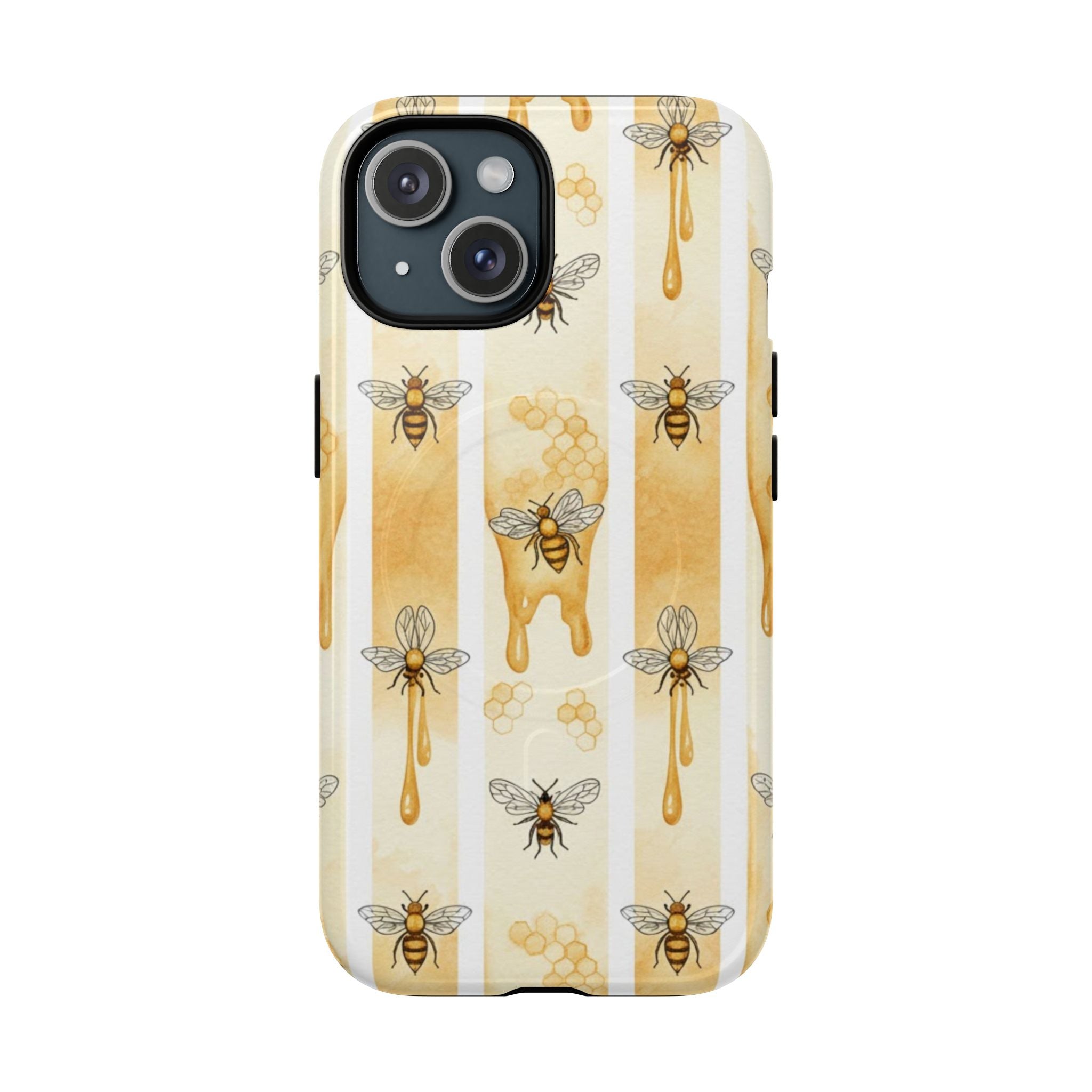  Honey Bee Phone Case with Honeycomb Drip Design and MagSafe