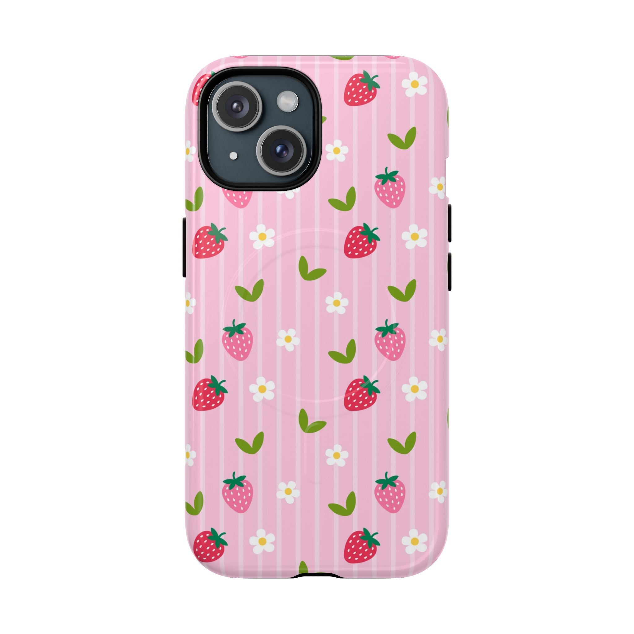 Strawberry Bloom MagSafe Phone Case | Pink Floral Protective Cover
