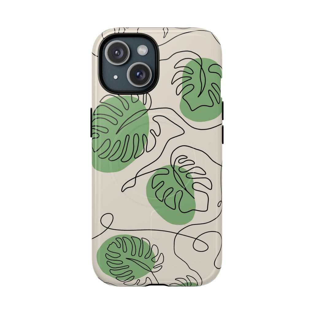 Monstera Line Art Phone Case – Tough Magnetic Protective Cover