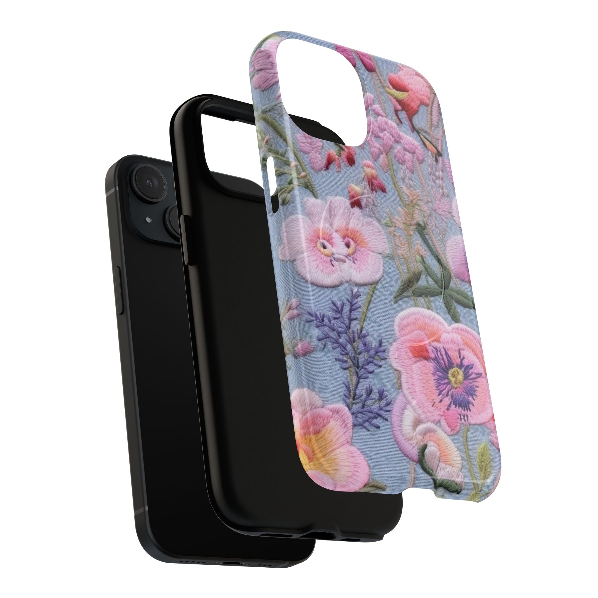Pink Pansy Floral Phone Case — Botanical Flower MagSafe Magnetic Cover