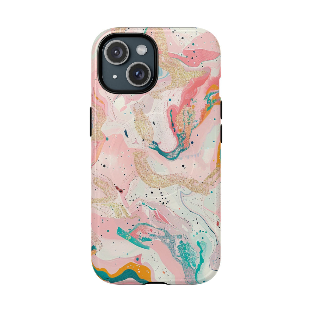 Marble Swirl MagSafe Phone Case - Pink Gold Abstract iPhone Cove