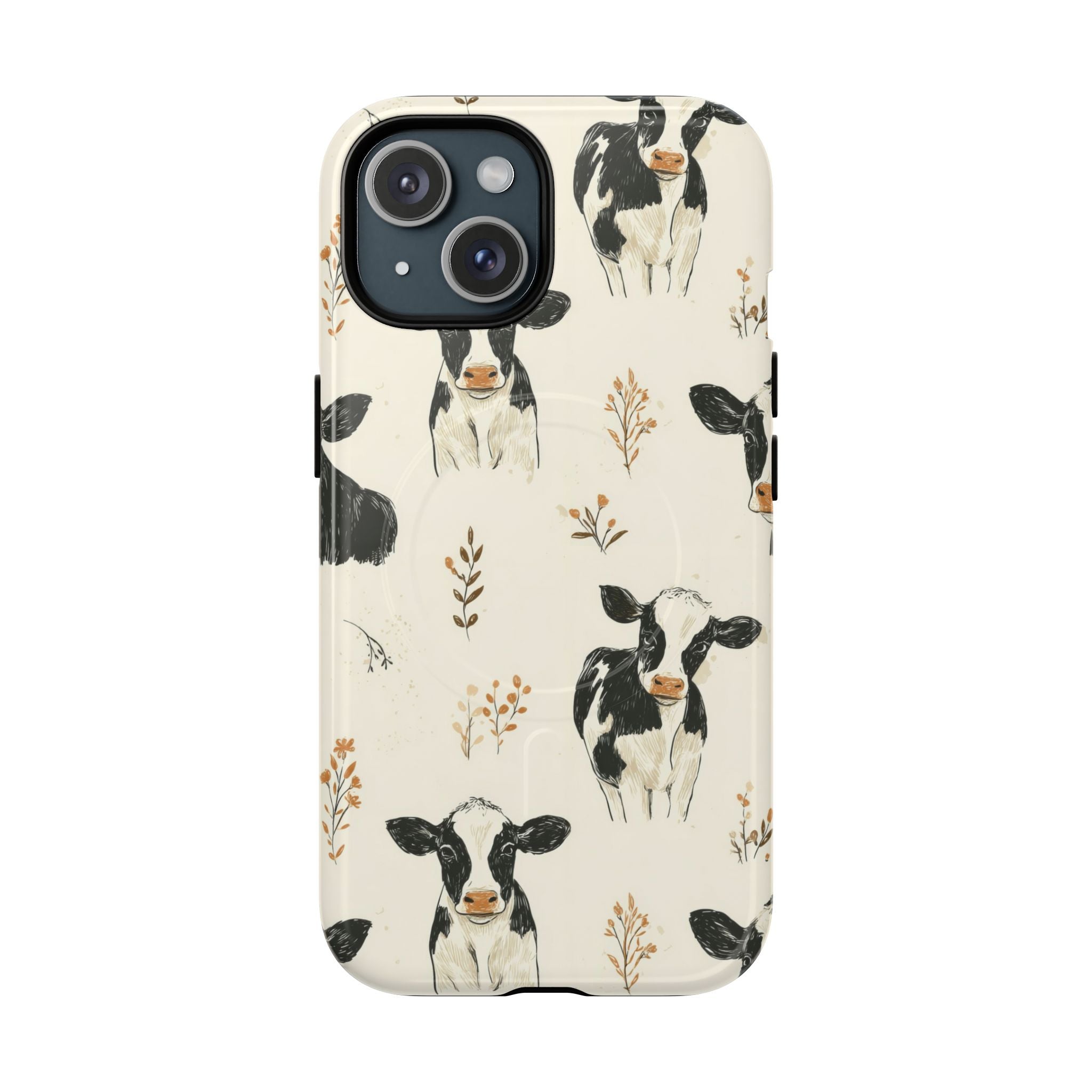 Cow Pattern Tough Magnetic Phone Case — Cute Farm Animal iPhone Cover