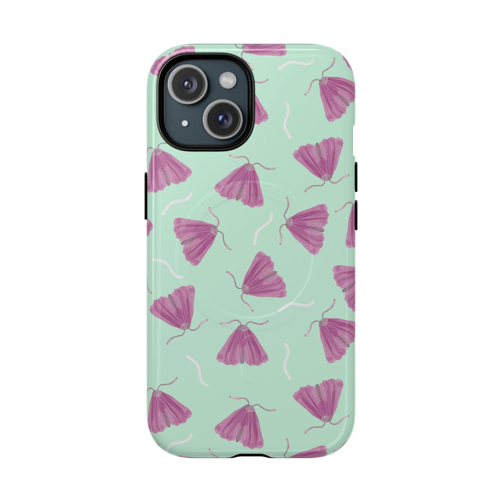 Moth & Floral MagSafe Phone Case — Feminine Protective Butterfly Design