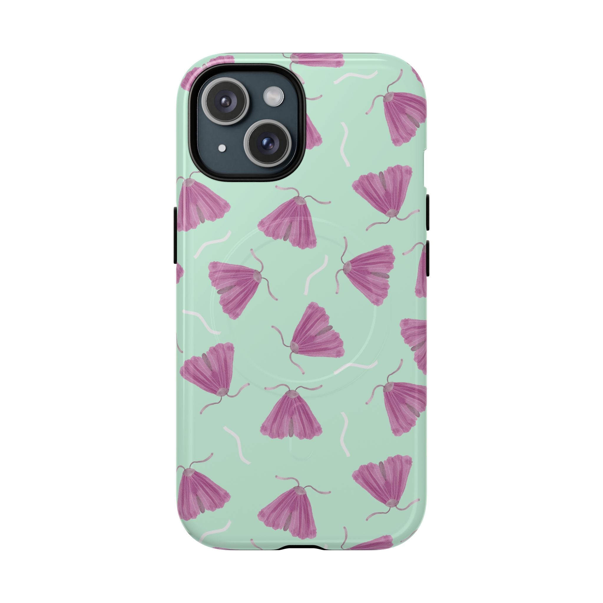 Moth & Floral MagSafe Phone Case — Feminine Protective Butterfly Design