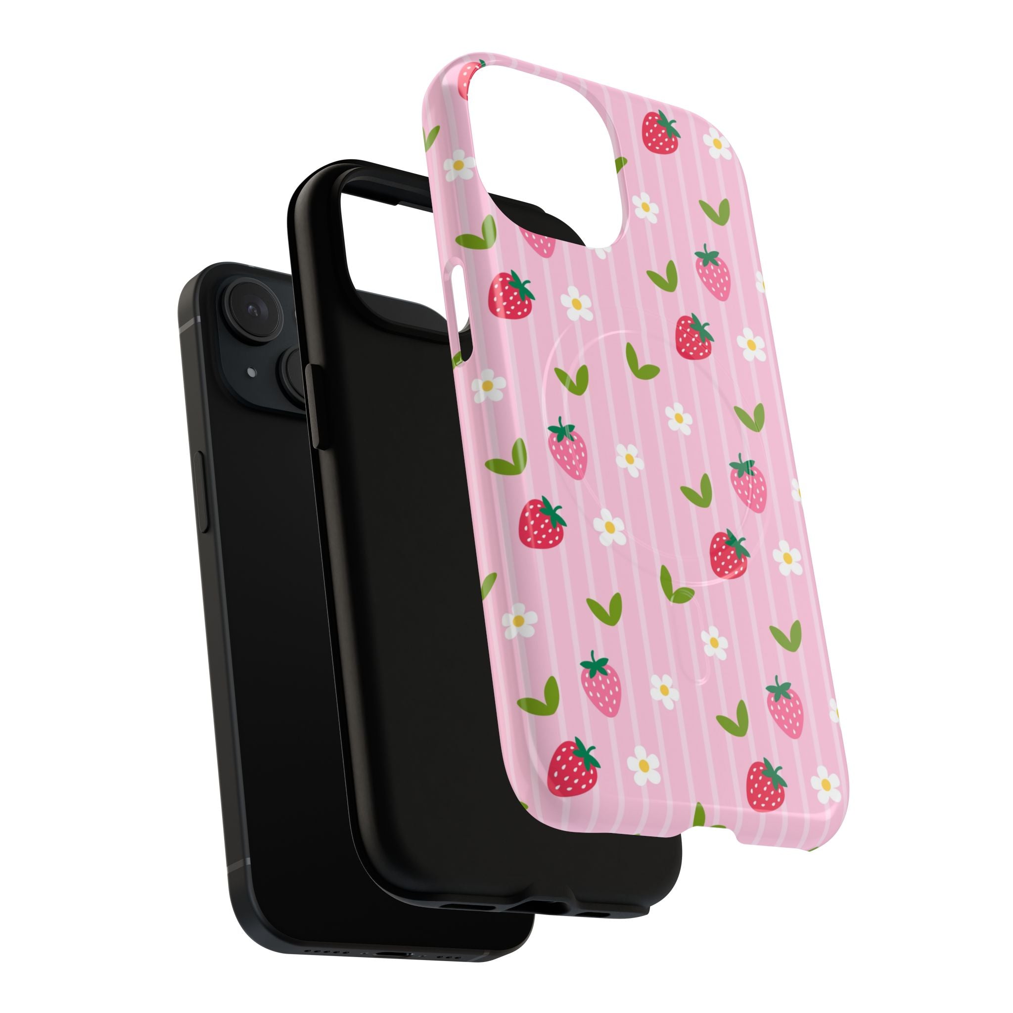 Strawberry Bloom MagSafe Phone Case | Pink Floral Protective Cover