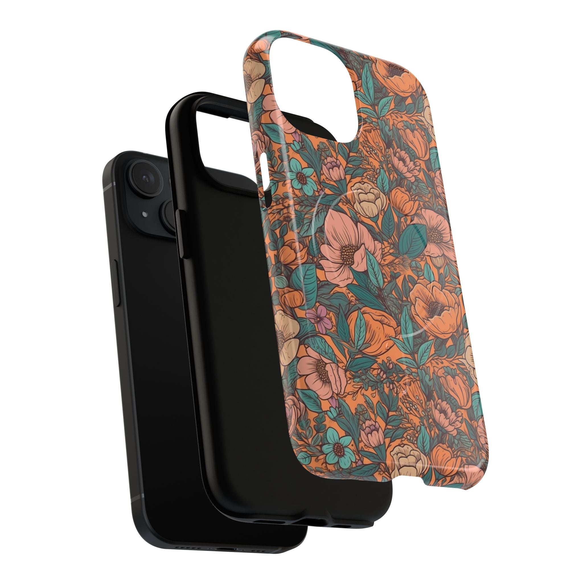 Vintage Floral MagSafe Phone Case | Retro Botanical Protective Cover