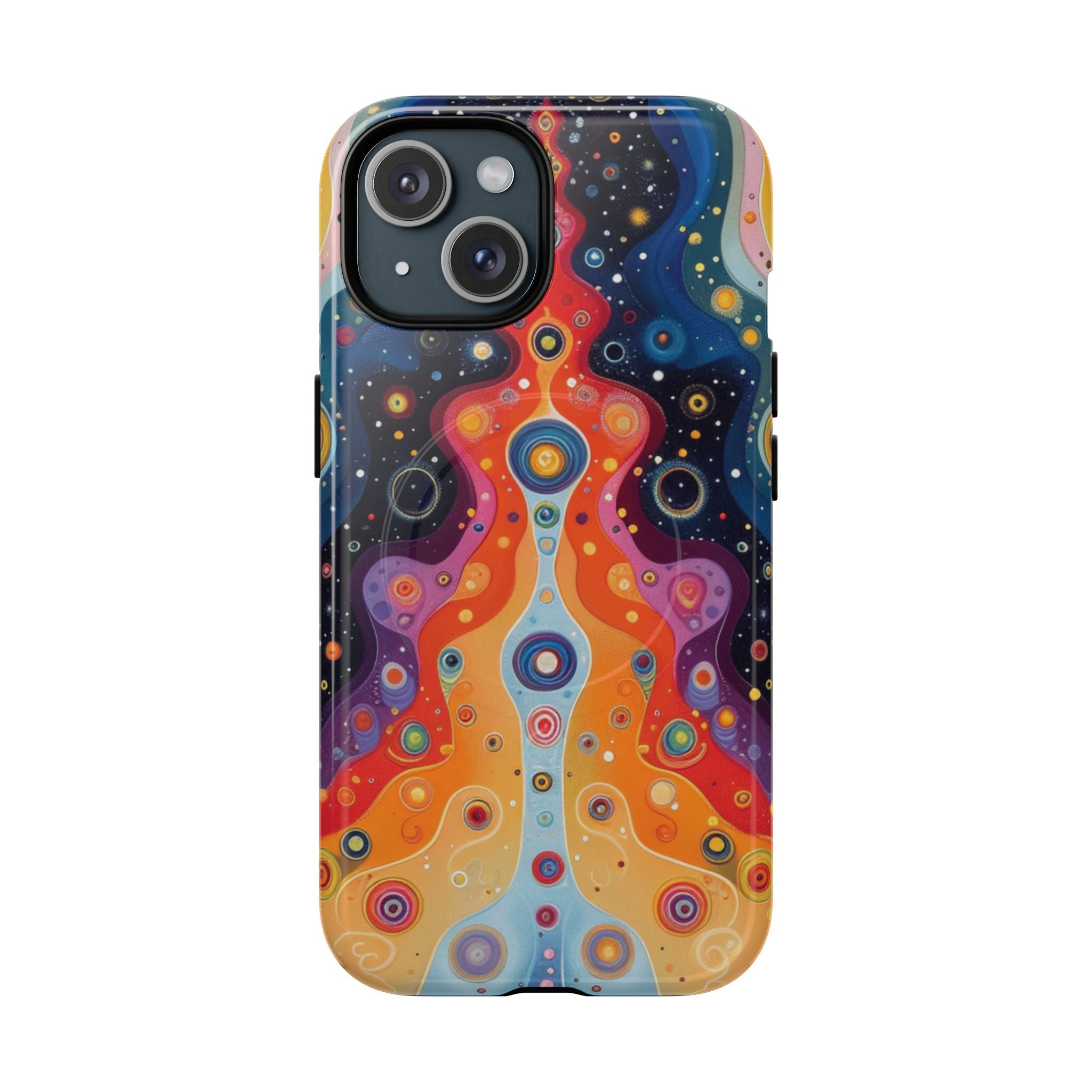 Psychedelic Cosmic Phone Case — Abstract Swirl Art MagSafe Magnetic Cover