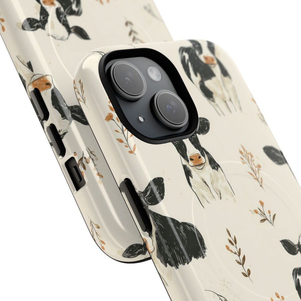 Cow Pattern Tough Magnetic Phone Case — Cute Farm Animal iPhone Cover