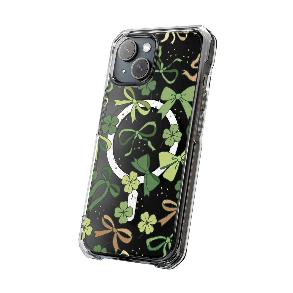 St. Patrick's Day Clear Case showing transparent design with clover pattern