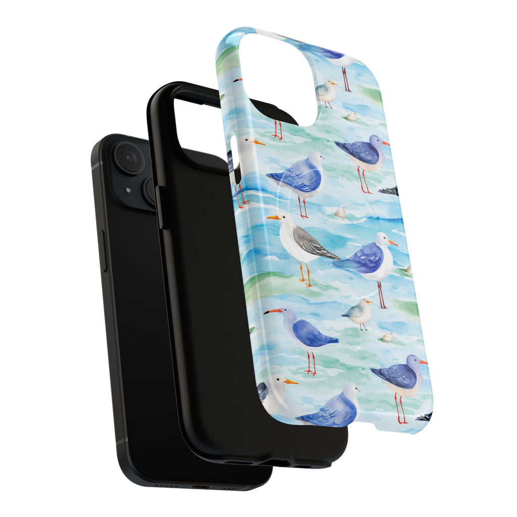 Seagull Watercolor MagSafe Phone Case | Coastal Beach Protective Cover