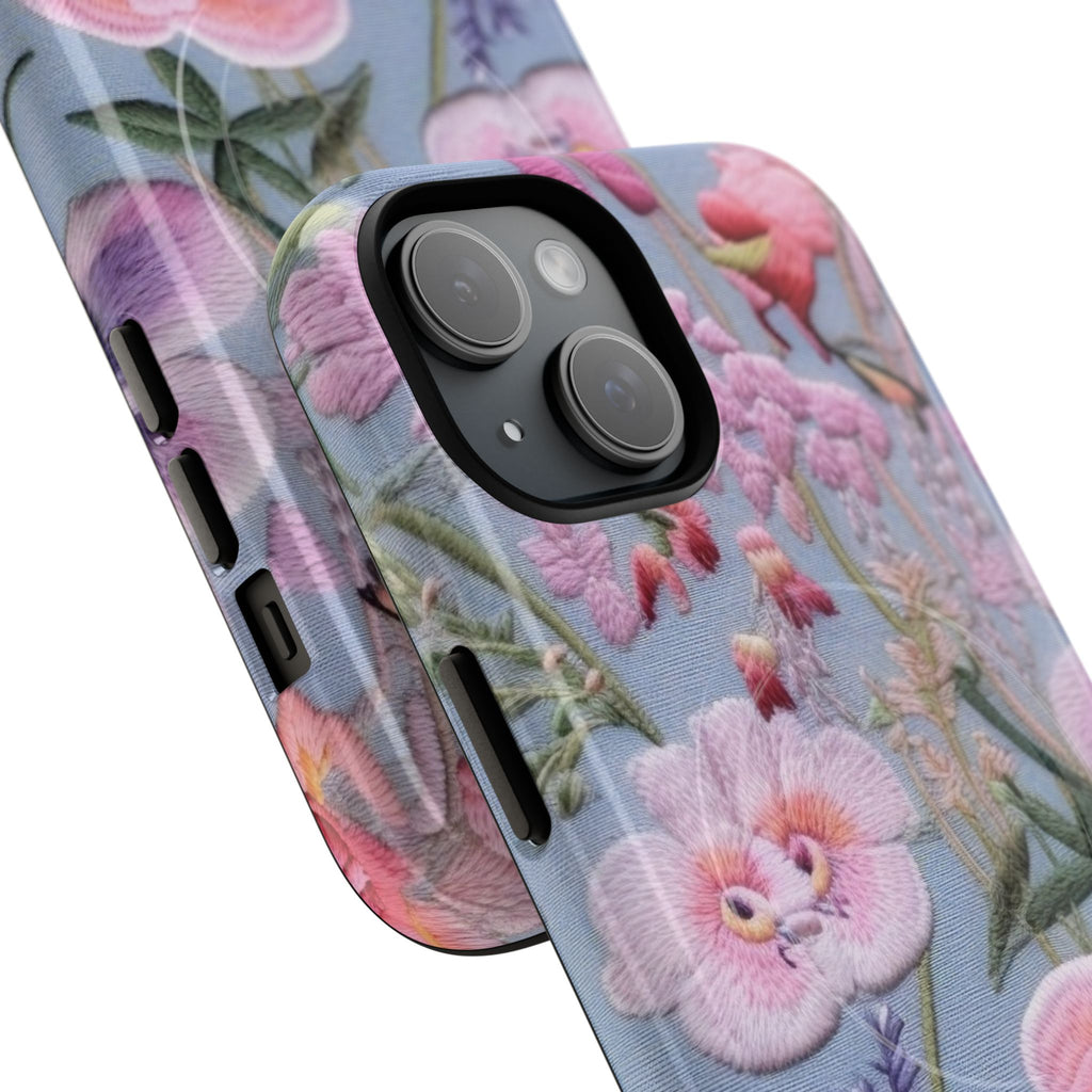 Pink Pansy Floral Phone Case — Botanical Flower MagSafe Magnetic Cover