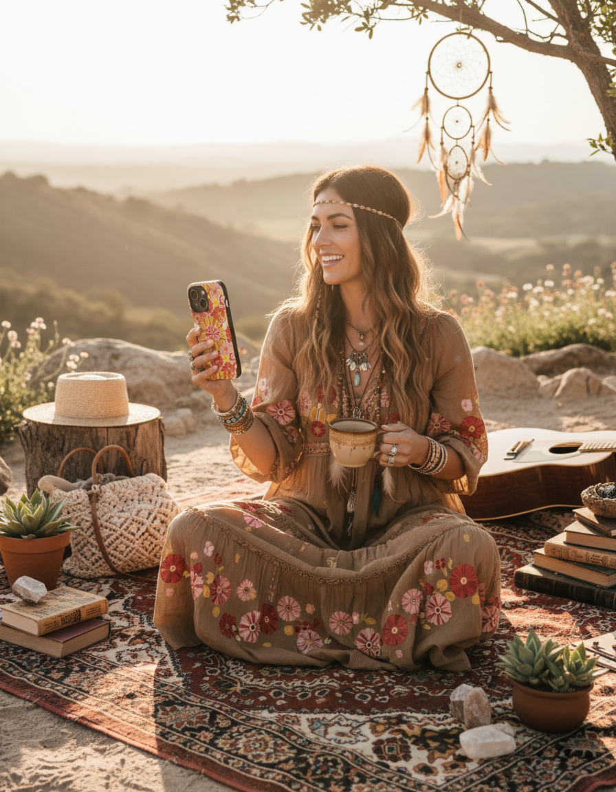 Retro Floral Tough Magnetic Phone Case — Bright 70s-Inspired Sunburst Design