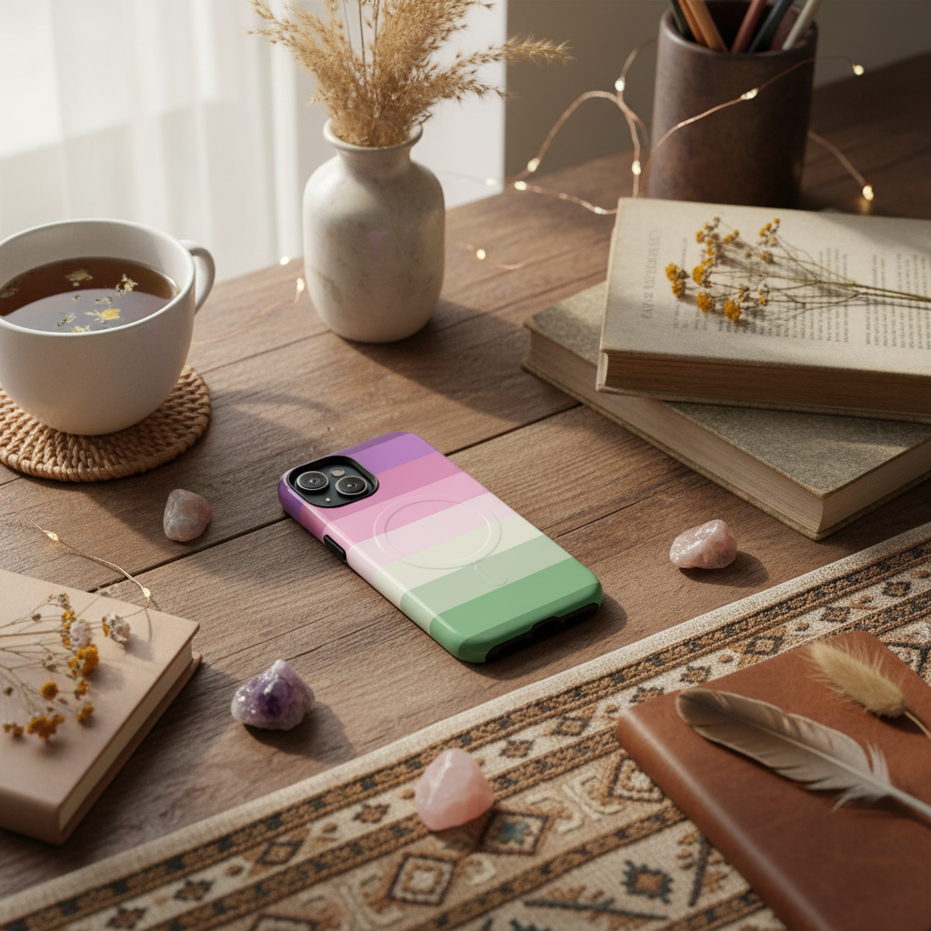 MagSafe Tough Phone Case — Pastel Sunset Stripes