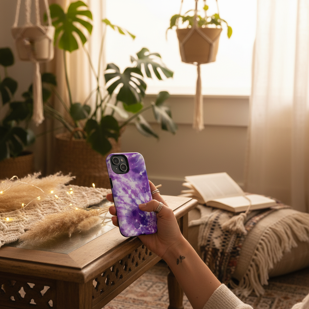 MagSafe Tough Phone Case — Purple Tie-Dye