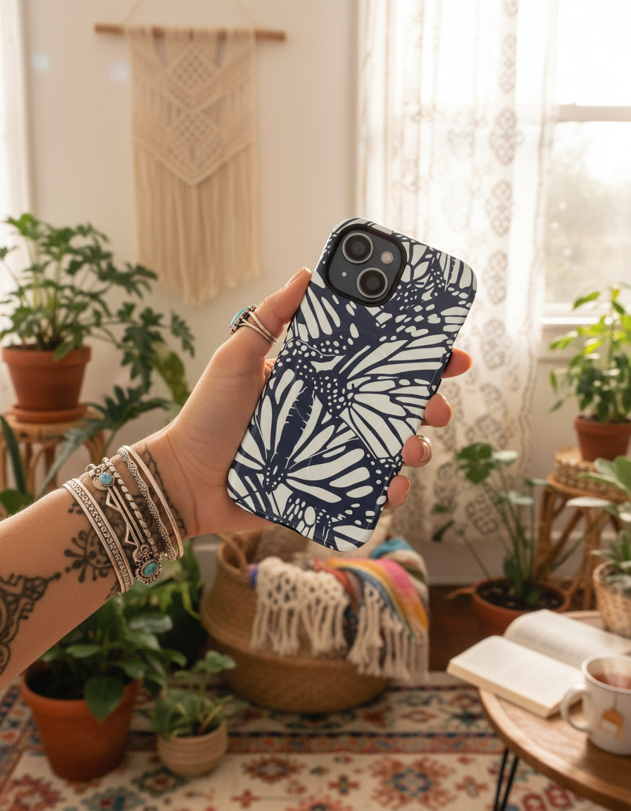 Butterfly Silhouette Phone Case | MagSafe Tough Protective Cover