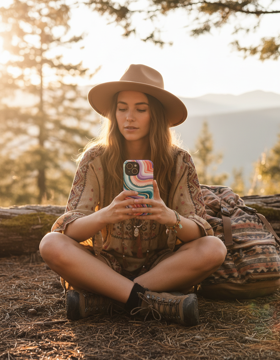 Colorful Agate MagSafe Phone Case | Boho Tough Protection