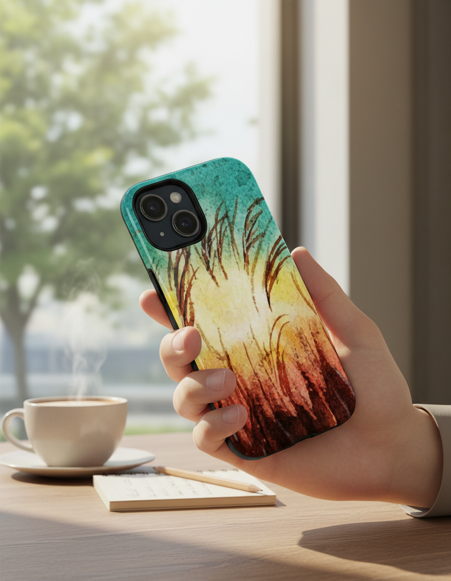 Sunset Reeds MagSafe Phone Case — Nature-Inspired Artistic Design