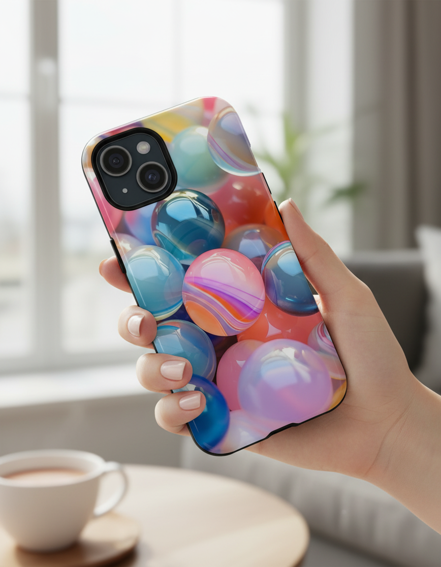 Marble Bubble Phone Case | Colorful Glossy Orb MagSafe iPhone Case | Wild Root Cases