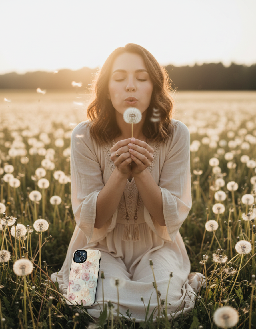 Dandelion Dream Phone Case | Pastel Floral MagSafe iPhone Case | Wild Root Cases