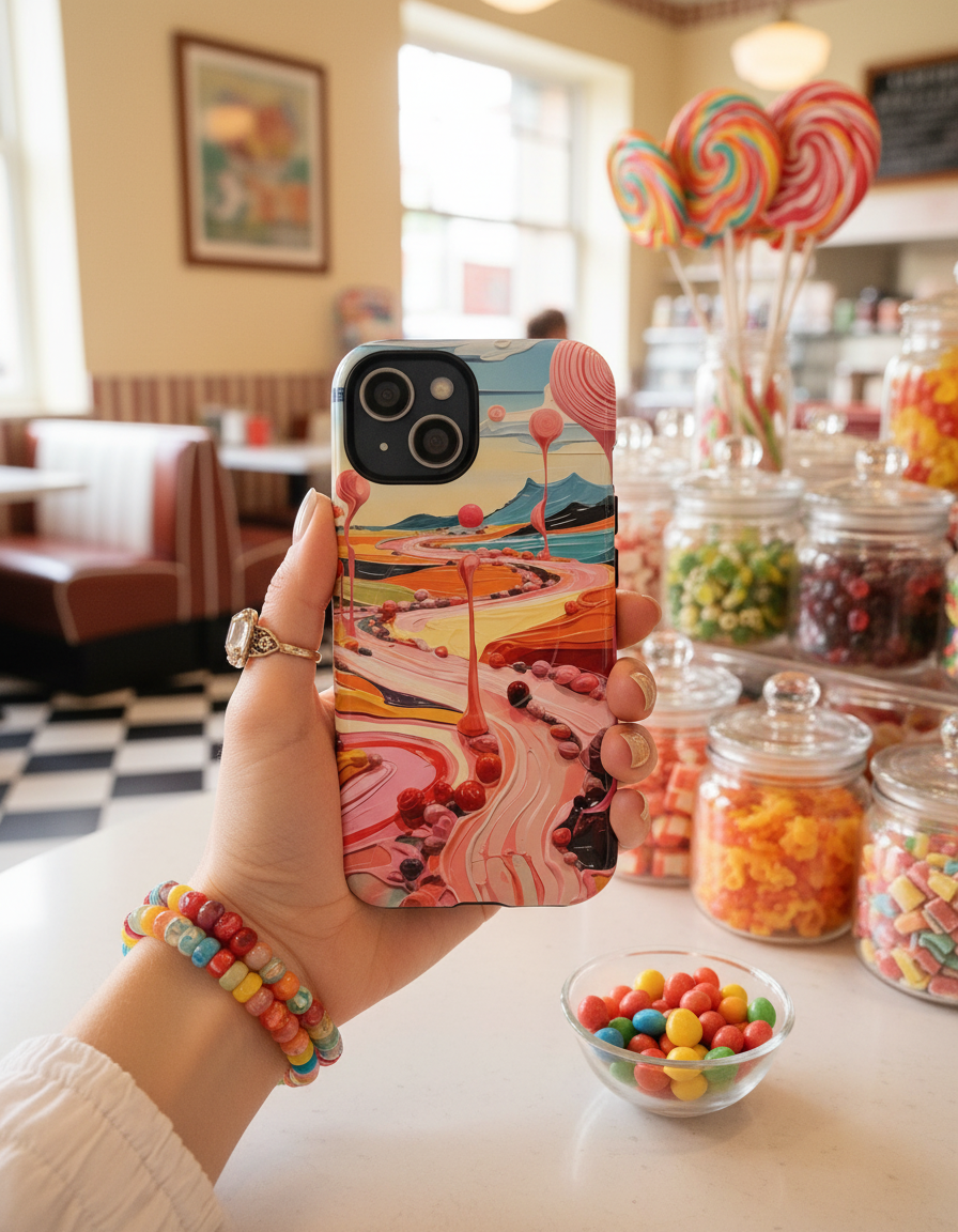 Abstract Candyland Phone Case | Surreal Landscape MagSafe iPhone Case | Wild Root Cases